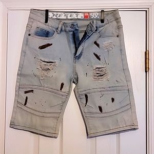 Selling shorts it's size is 30 waist color is light blue with brown